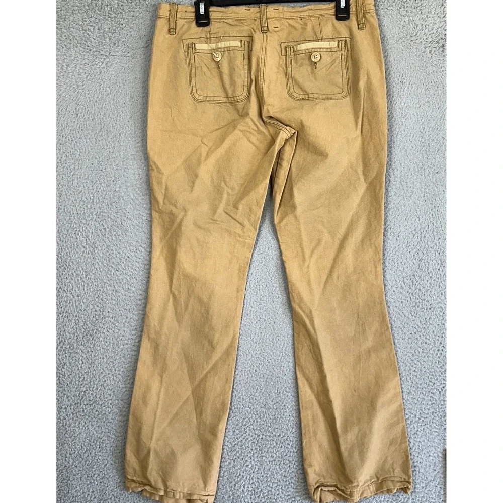 Vintage Abercrombie And Fitch Pants Womens 10 Tan Cargo Flare Low Rise Casual